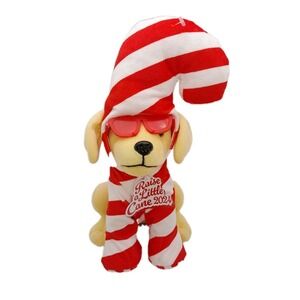 Raising Cane's 2024 Christmas Candy Cane Plush Puppy Dog‎ Limited Edition